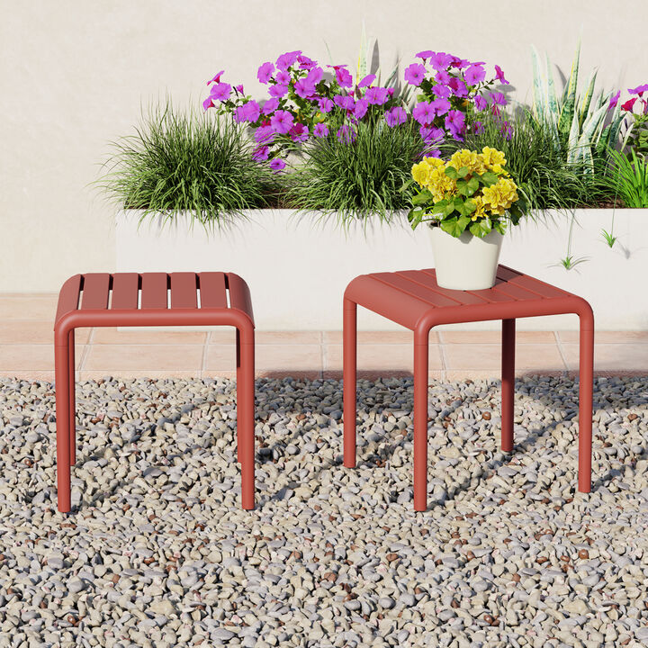 WestinTrends Plastic Modern Outdoor Patio Accent Side Tables (Set of 2)