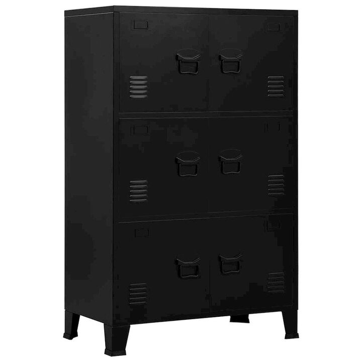Storage Chest Black Steel, Plastic Medium Storage Chest