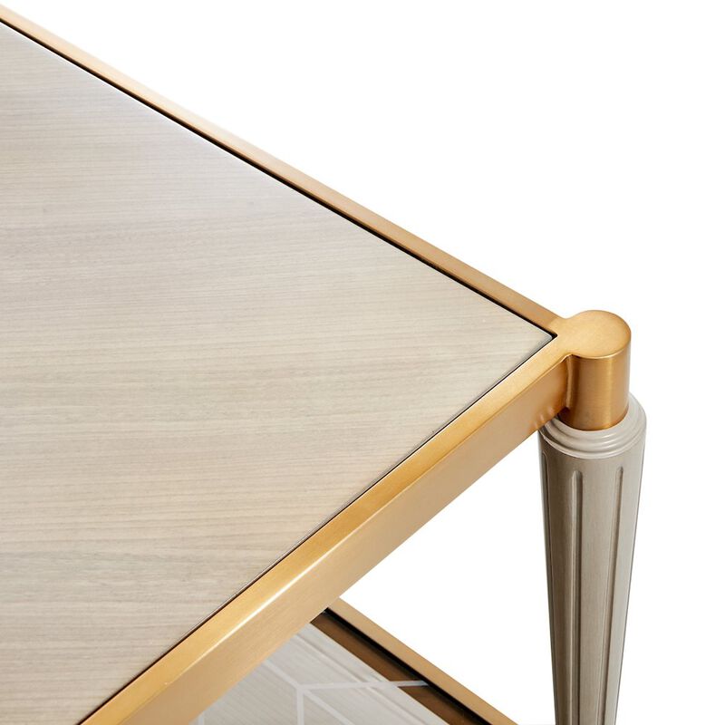 Michael Amini St. Charles Rectangular Cocktail Table - Dove Gray