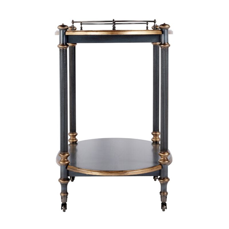 Butler Specialty 31 in. W Rectangular Wood 2 Tier Bar/Serving Cart on Casters, Pastel image number 4