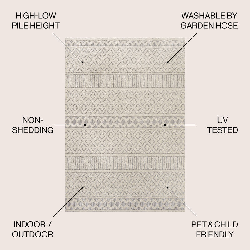 Ormond High-Low Modern Trellis Geometric Area Rug