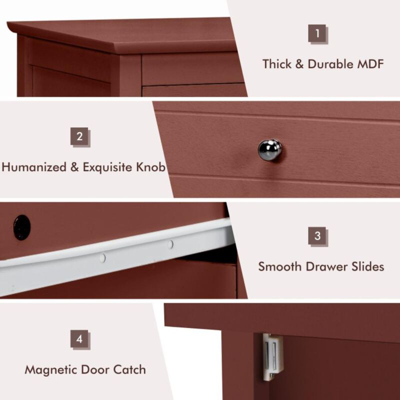 Hivvago 2-Tier Accent Table with Spacious Tabletop