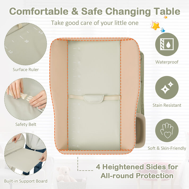 Baby Changing Table on Wheels with Built-In Water Basin – Easy-Clean Design