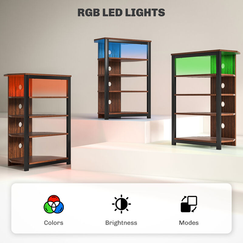 Hivvago Entertainment Center with LED Lighting and Storage image number 6