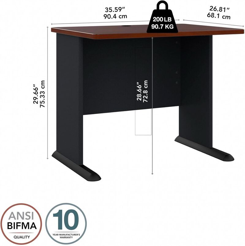 ShipItFurniture Series A 36W Desk, Hansen Cherry and Galaxy image number 3