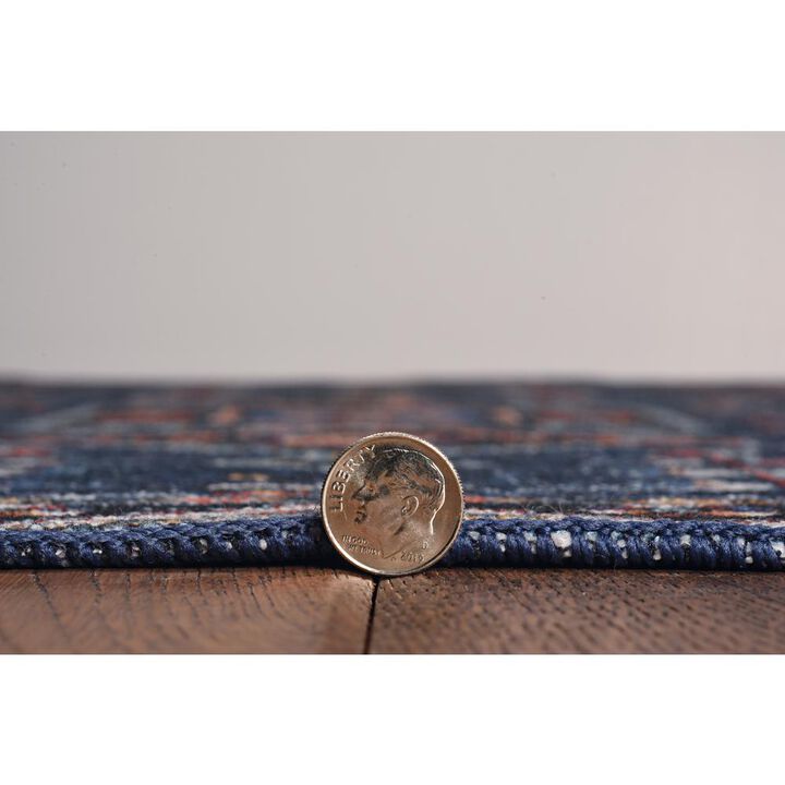 Linon Washable Larson Navy/Ivory, Rug