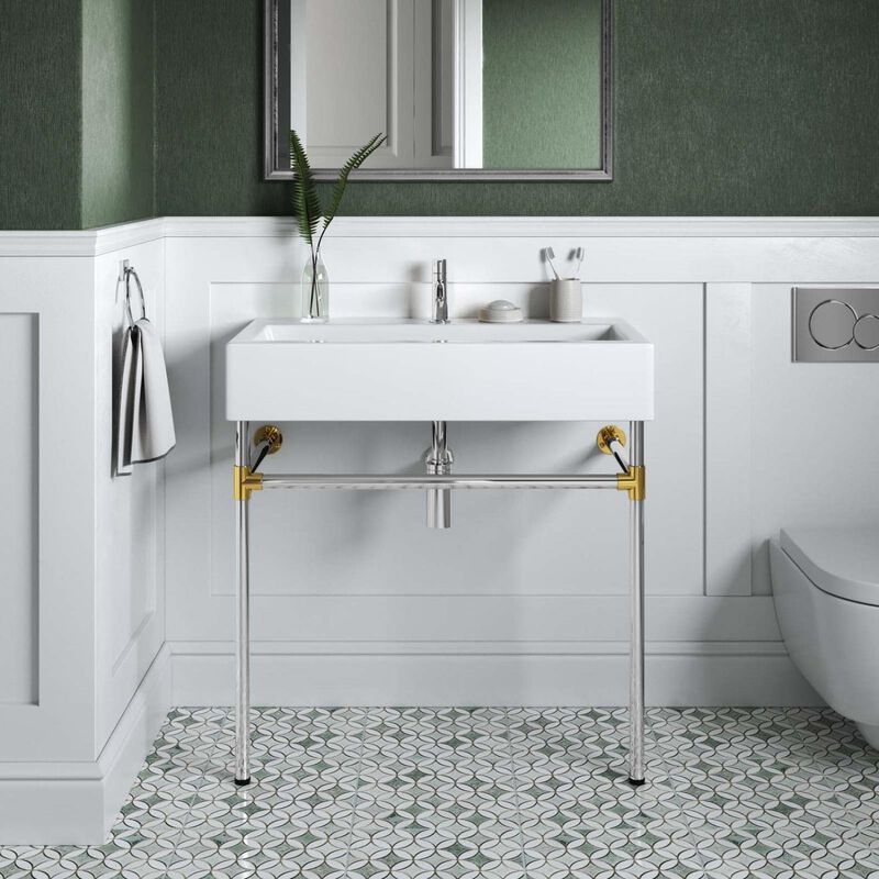 Modway Redeem 32" Wall-Mount Stainless Steel Bathroom Vanity in Silver/White image number 5