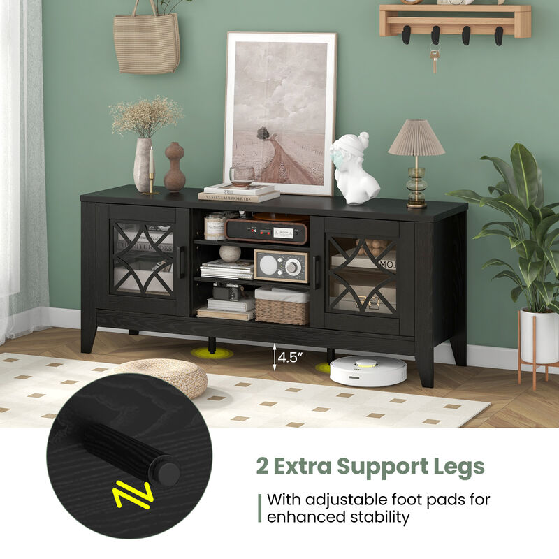 Farmhouse TV Stand for TVs Up to 65 Inches 4 Adjustable Shelves