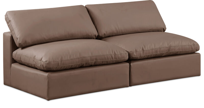 Meridian Furniture Comfy Brown Vegan Leather Modular Sofa image number 0