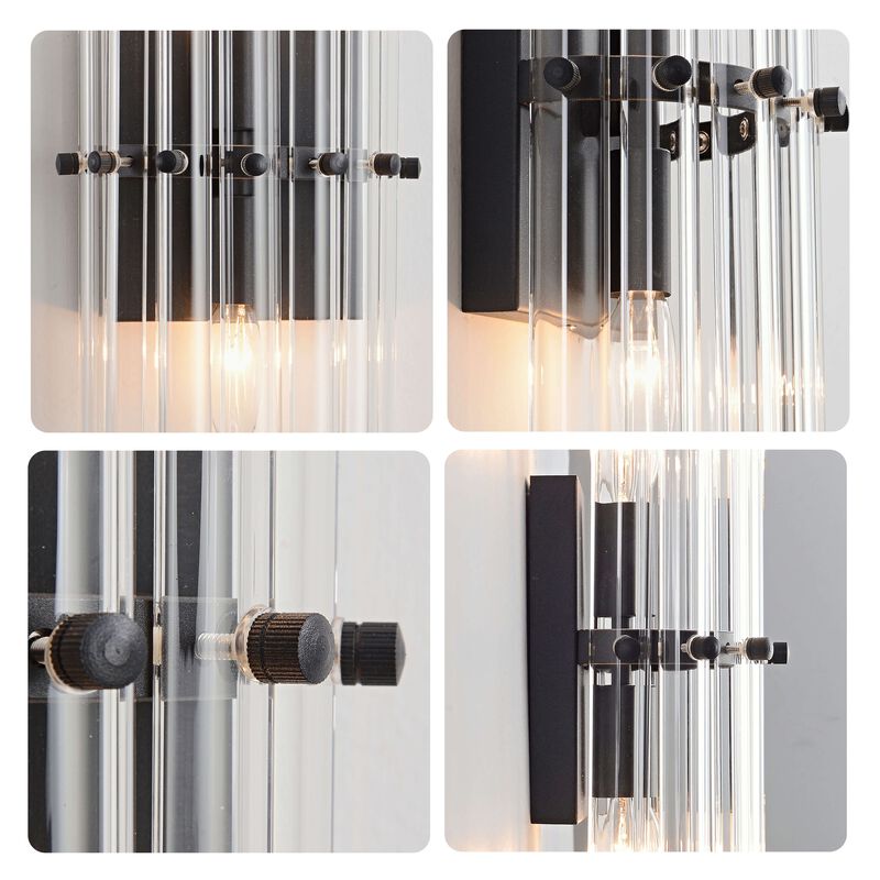 Clara 2-Light Black Crystal Glass Bar Wall Sconce image number 6