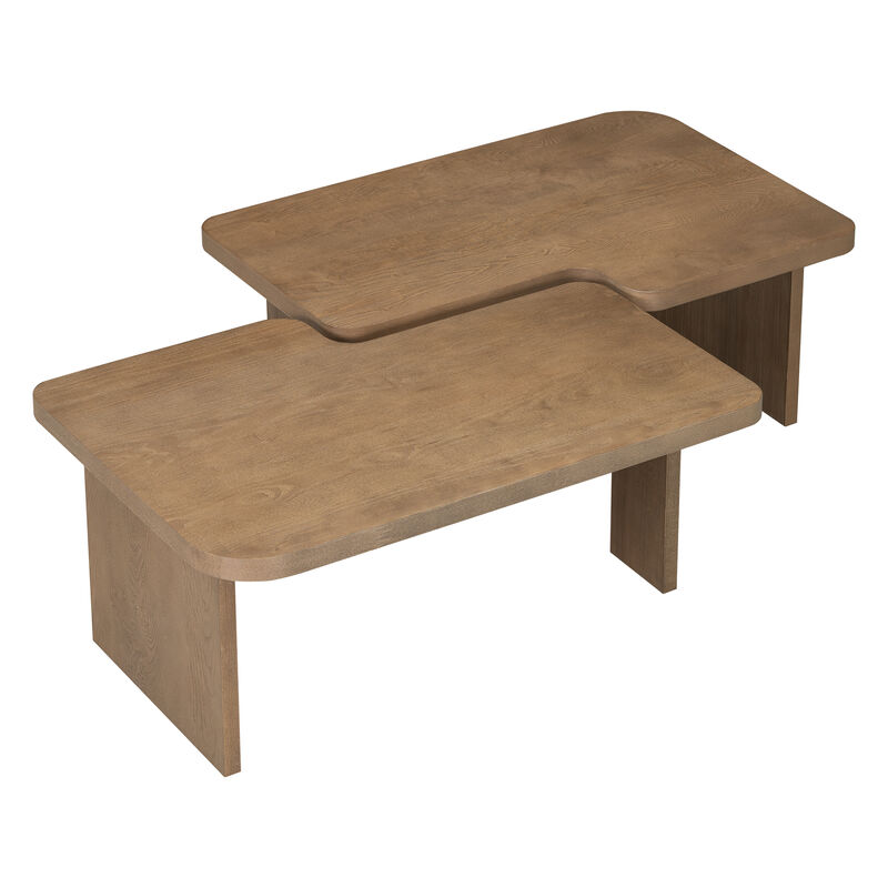 Merax Rectangle Coffee Table with Splicing Design