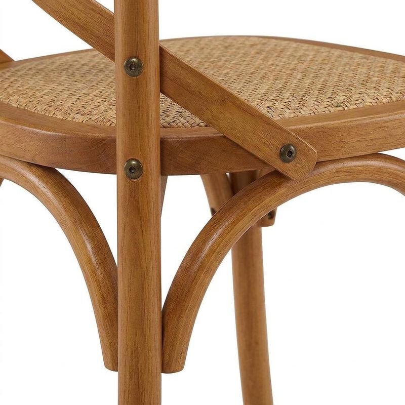 Wooden Dining Side Chairs for Kitchen and Dining Room, Natural, Set of 2 image number 4