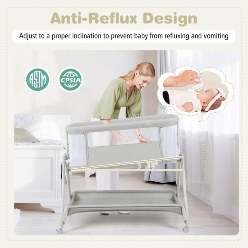Hivvago Portable Bedside Sleeper for Baby with 7 Adjustable Heights