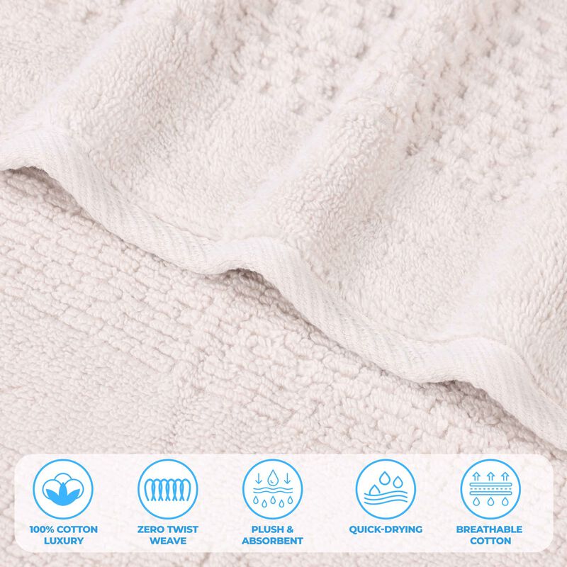 Soft Zero Twist Cotton Waffle Weave Hand Towel Set 6 Pack image number 2