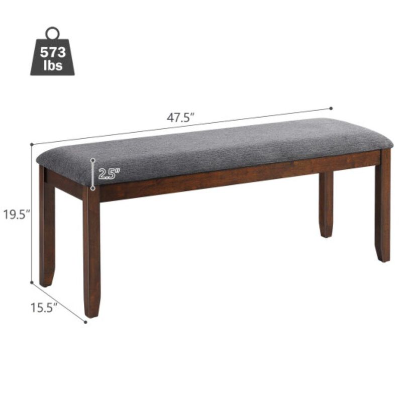 Upholstered Entryway Bench Footstool with Wood Legs image number 5