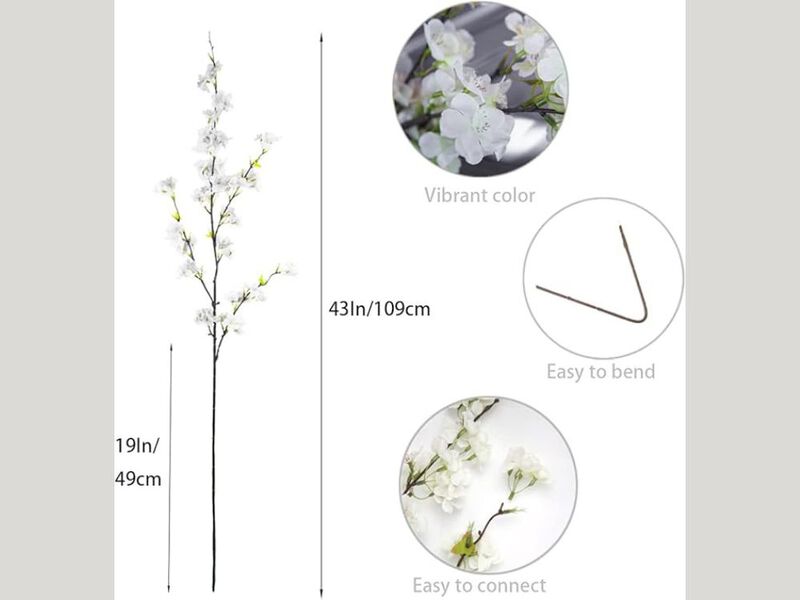 4 Piece White Artificial Flowers Long Stem Outdoor Wedding Centerpiece Decor image number 2