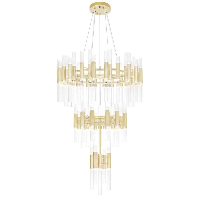 CWI Lighting Orgue 123 Light Chandelier With Satin Gold Finish