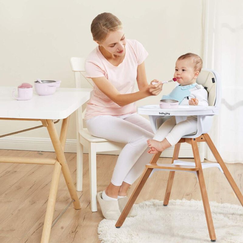 Hivvago 3-in-1 Convertible Wooden Baby High Chair