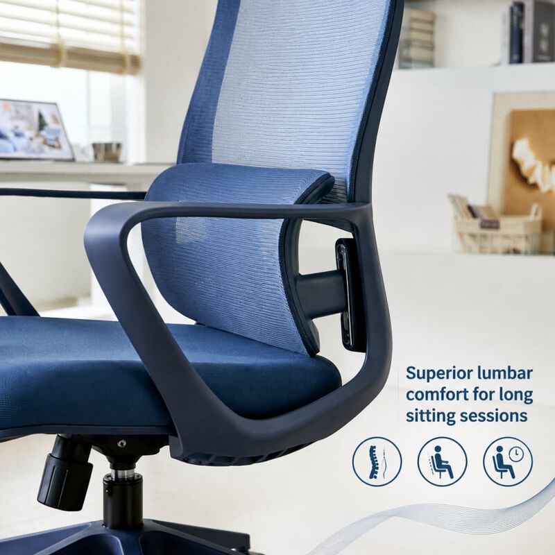 GOODSILO Ergonomic High Back Breathable Mesh Office Chair 350LBS Capacity with Adjustable Lumbar Support Integrated Molded Foam Fireproof Seat Cushion for Home Office image number 4