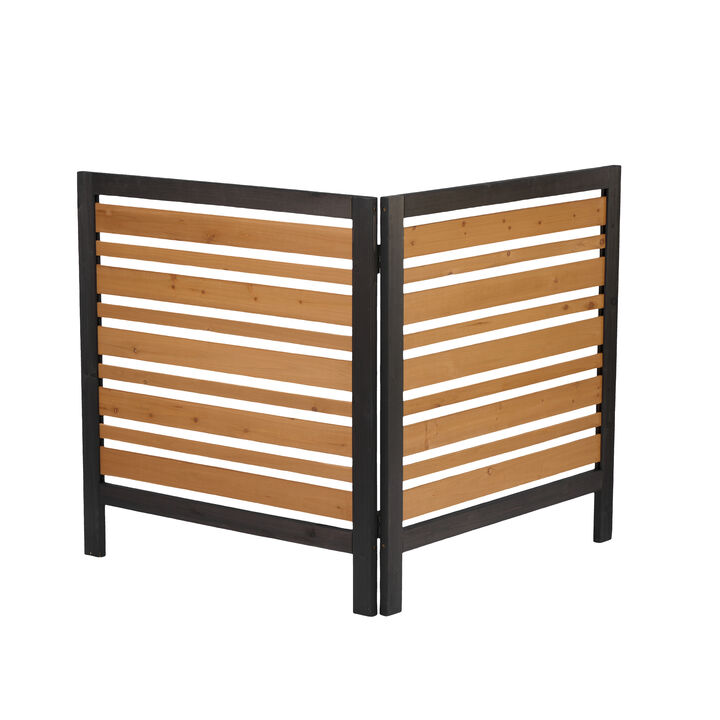 2-Panel Outdoor Air Conditioner Fence Screen, Outside Wood Privacy Fence, 38" W x 42" H