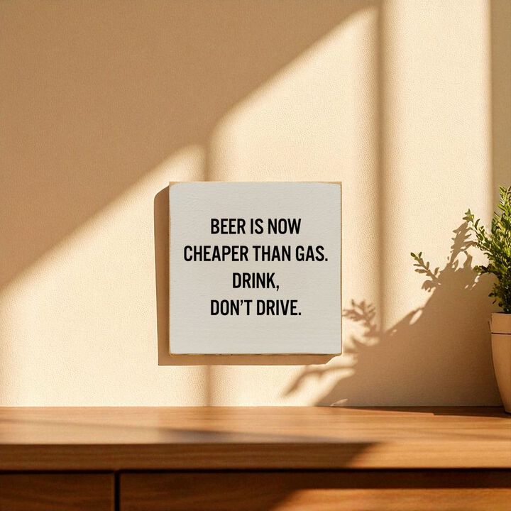 Funny Beer Quote Wooden Sign for Home Bar Man Cave Wall Decor