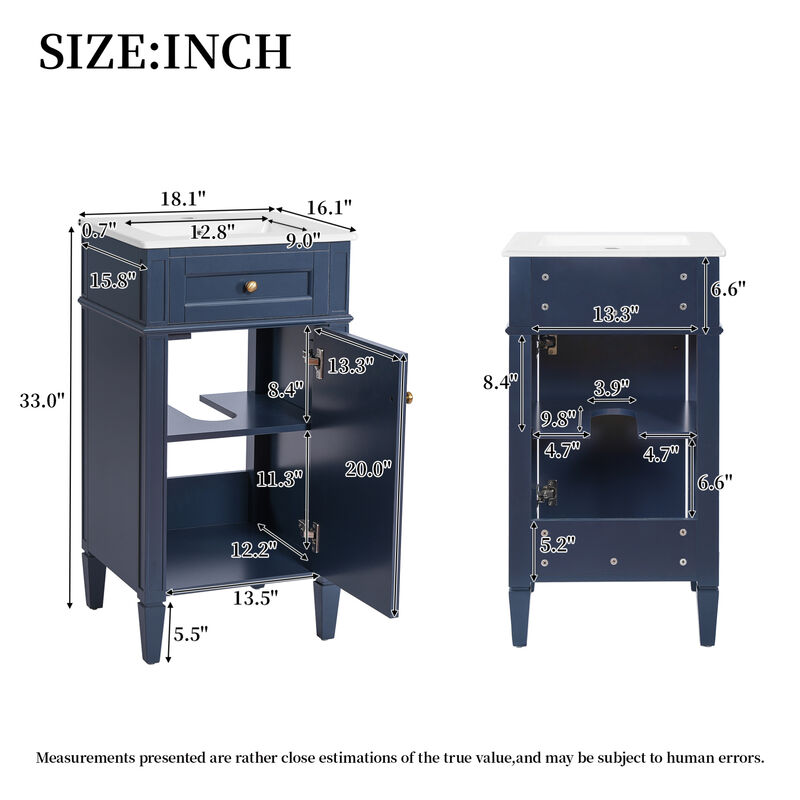 Freestanding Single Bathroom Vanity Set image number 2