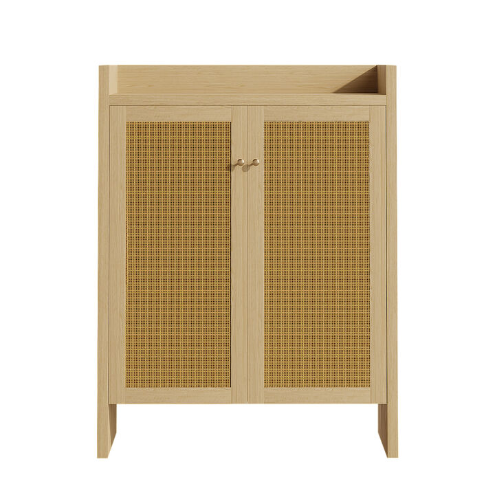 Tolnil 42.5" Tall Rattan Shoe Cabinet