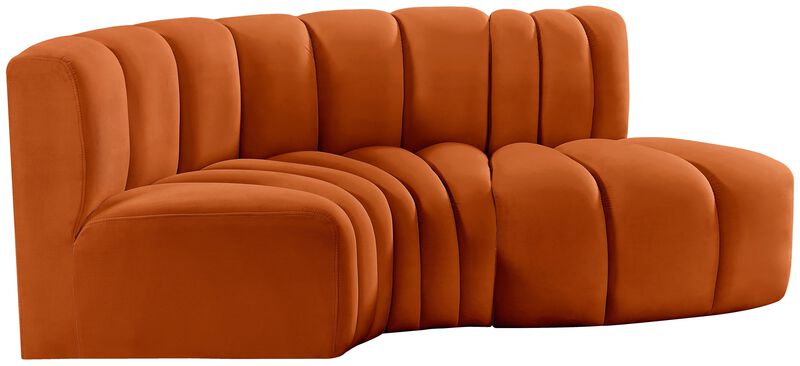 Meridian Furniture Arc Cognac Velvet Modular Sofa