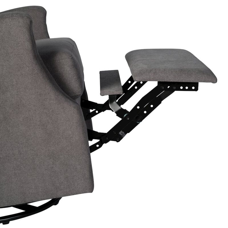 Flash Furniture Wingback Manual Reclining Glider Swivel Chair, Dark Gray image number 5