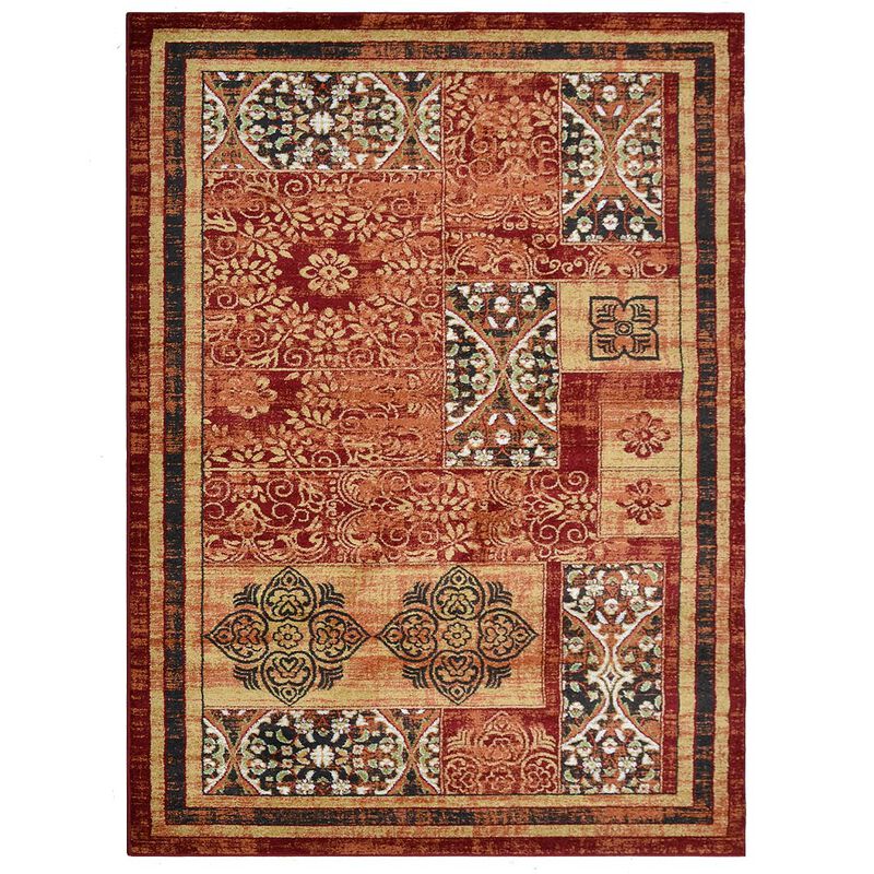 RUGSOTIC CARPETS MACHINE MADE HEATSET POLYPROPYLENE AREA RUGS  - Rectangle Shape, Classic Oriental Traditional  Design, Midium Pile Machine Made Area Rugs (M00042) image number 0