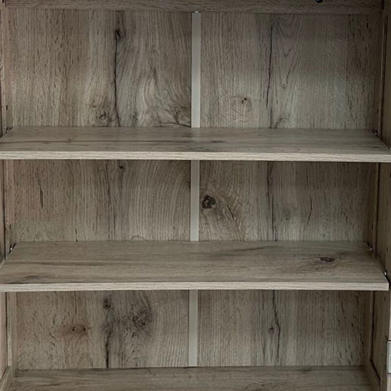 Teamson Home Stratford Removable Two-Door Wall Cabinet with Adjustable Shelves, Light Oak