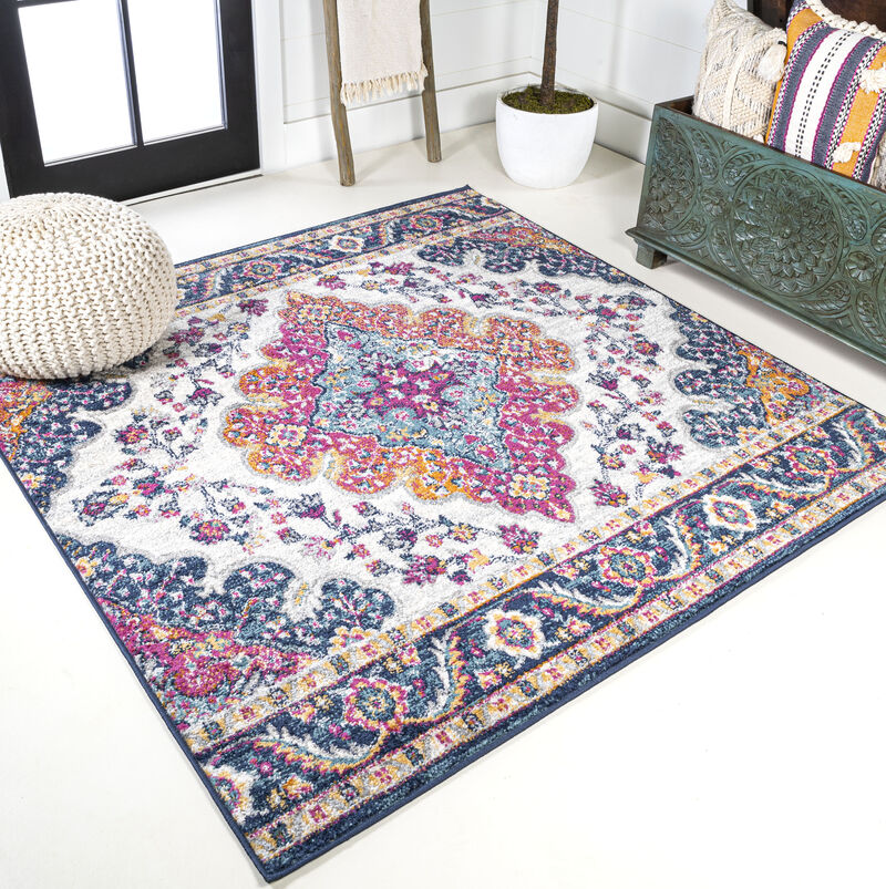 Bohemian Flair Boho Vintage Medallion Square Area Rug