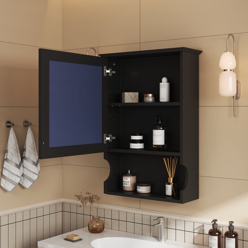 ELEMENT ACE Wall Mounted Bathroom Storage Cabinet with Mirror and Adjustable Shelf image number 3