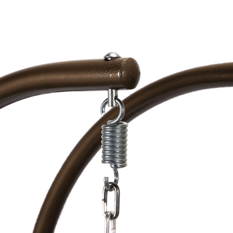 LeisureMod Mendoza Modern Wicker Hanging 2 person Egg Swing Chair Removable Cushion