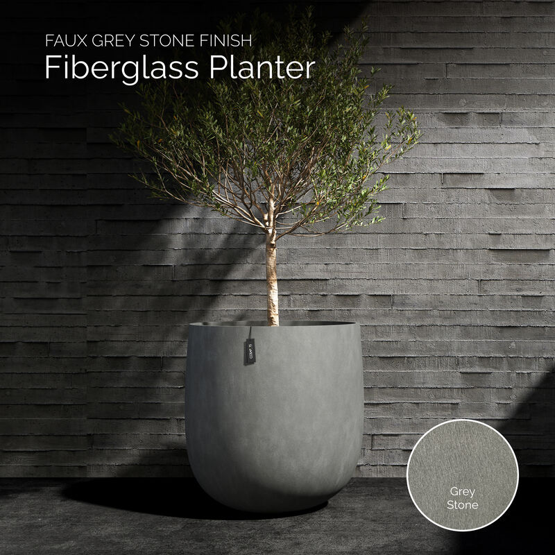 COSAPOTS Mondo Large Planter - Fiberglass Indoor/Outdoor and Weather-Resistant Round Planter