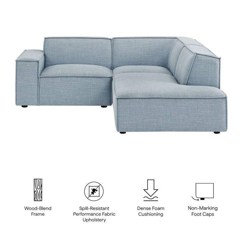 Restore 3-Piece Performance Fabric Upholstered Modular L-Shaped Sectional Sofa image number 1