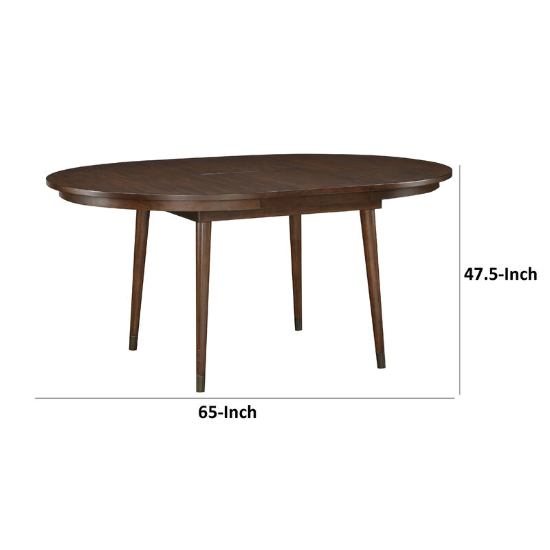 Coly Dining Table with Butterfly Leaf 48-65 Inch Round, Maple Brown