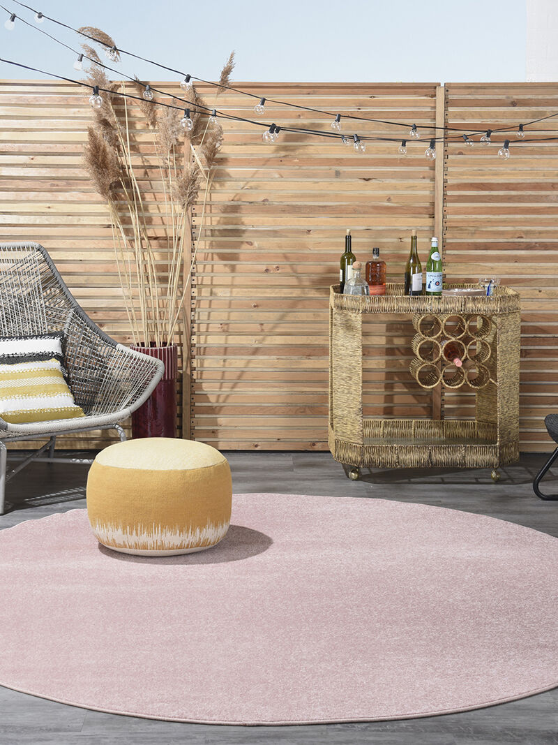 Nourison Essentials NRE01 Pink 8' x Round Rug image number 1
