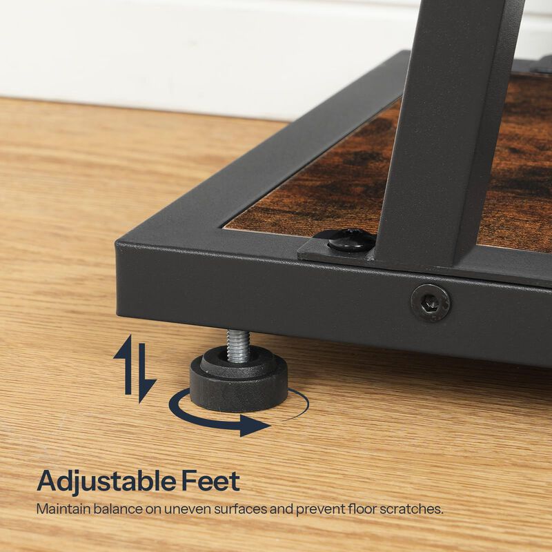 Narrow 2-Tier Console Table, Space-Saving Storage and Decor Table-Brown image number 6