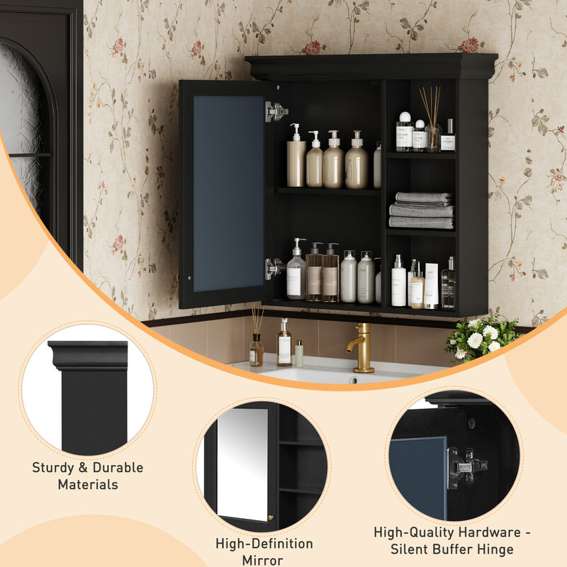ELEMENT ACE Wall Mounted Medicine Cabinet with Adjustable Shelves and Soft Close Doors image number 8