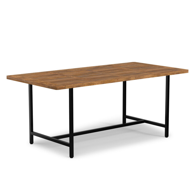 Campbell 72 inch x 36 inch Rectangle Modern Industrial Dining Table in Burnt Wax image number 8