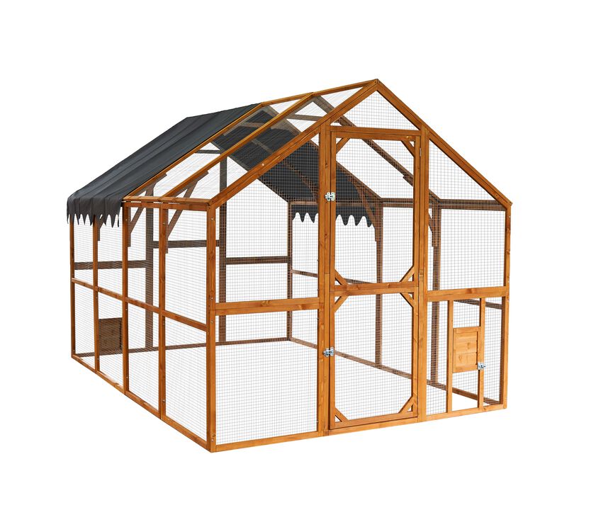 Mondawe Outdoor Large Walk-In Catio With Removable Waterproof Roof &Spacious Activity Space