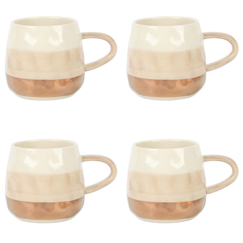 Cravings By Chrissy Teigen 4 Piece 18 Ounce Stoneware Cup Set in Dove Gray