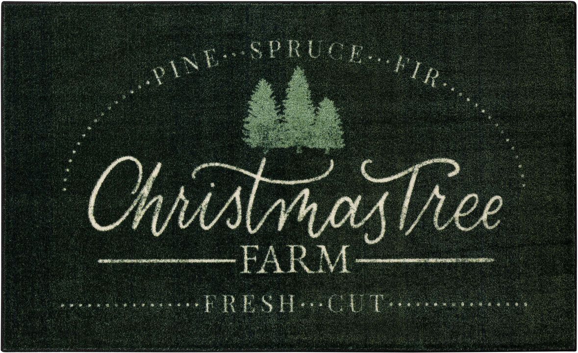 Prismatic Christmas Tree Farm Bath and Kitchen Mat Collection