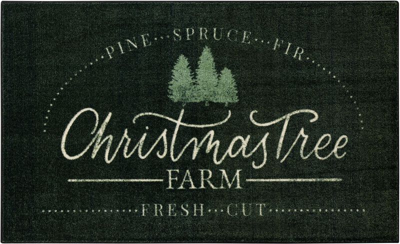 Christmas Tree Farm Black 2' 6" x 4' 2" Kitchen Mat