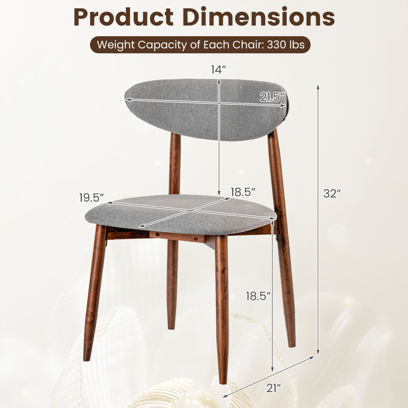 4 Pack Fabric Dining Chairs with Curved Backrests for Kitchen and Dining Room image number 2
