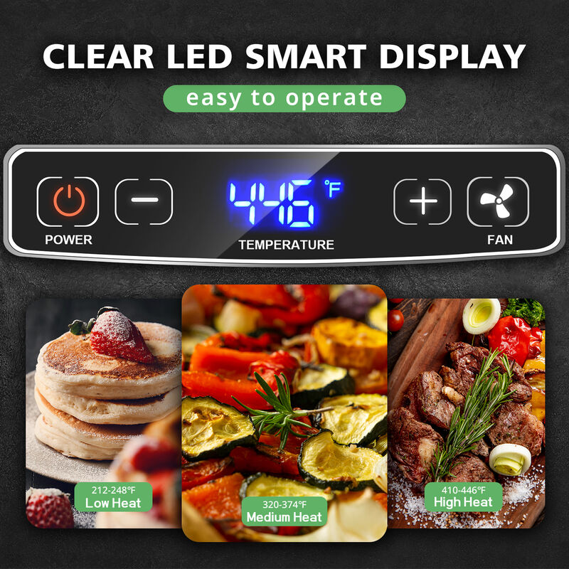 Cusimax 1500W Smokeless Indoor Grill with LED Smart Display & Non-stick Removable Grill Plate, Tempered Glass Lid, Turbo Smoke Extractor image number 3