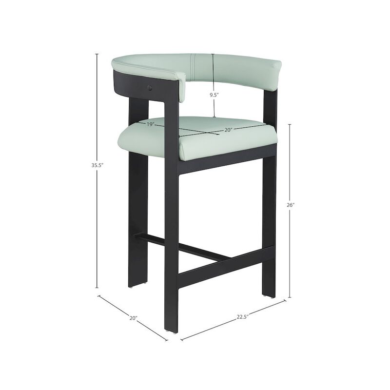 Meridian Furniture Romeo Vegan Leather Counter Stool, Set of 2