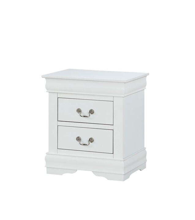 Streamdale Louis Philip Style Two-Drawer Nightstand with Rich Finish