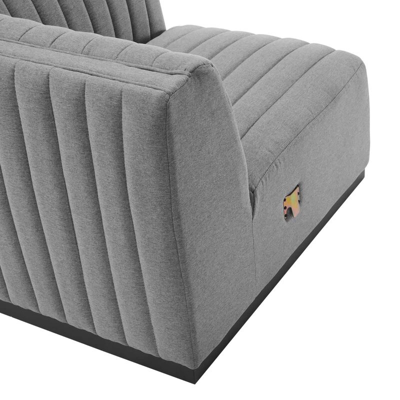 Conjure Channel Tufted Upholstered Fabric Right-Arm Chair image number 4